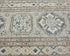 11 Ft Gray Kazak Afghan Hand Knotted Geometric Wool Runner Rug